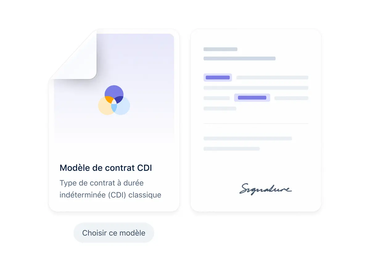 Capture d'écran de l'interface PayFit pour la gestion des contrats de travail